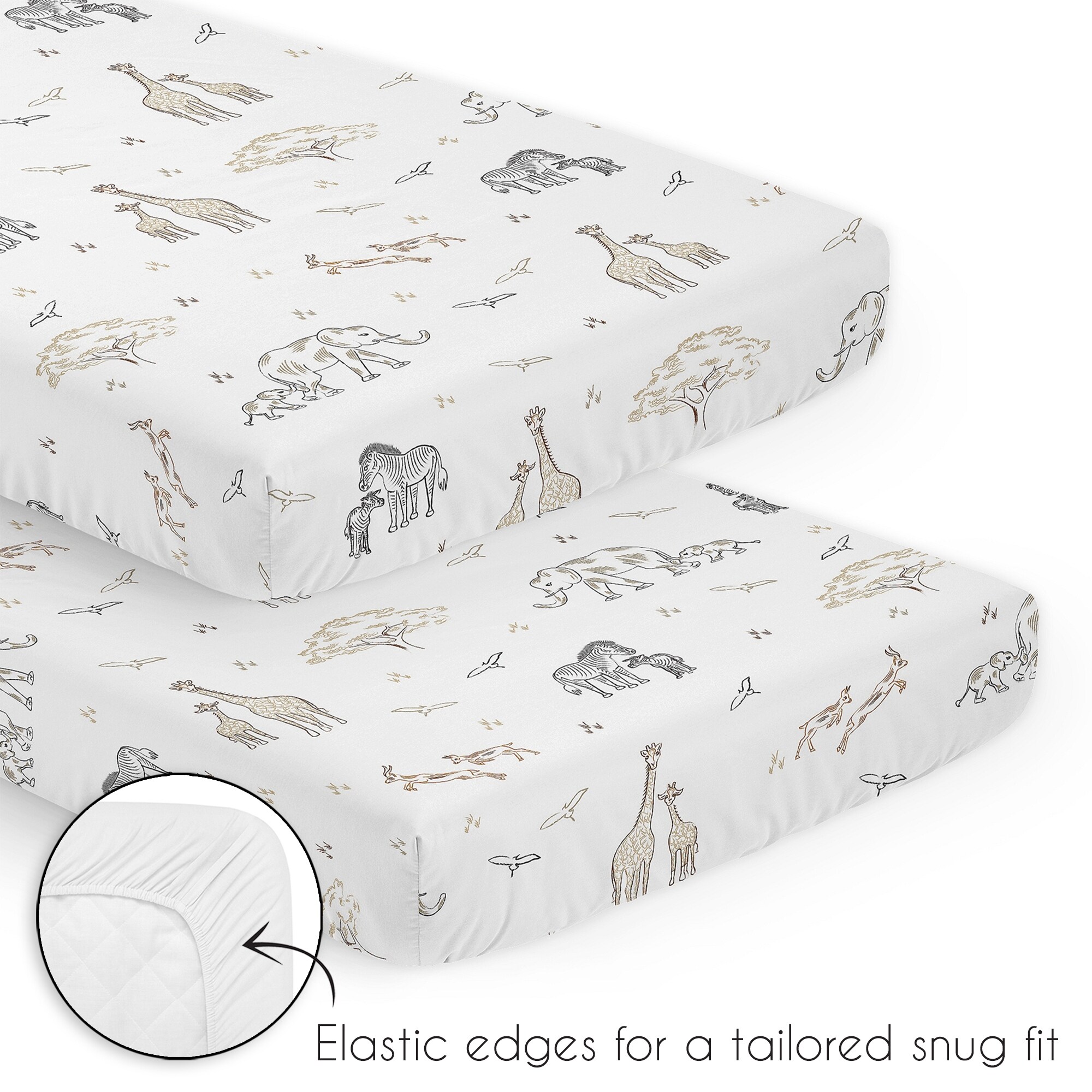 Neutral safari crib online bedding